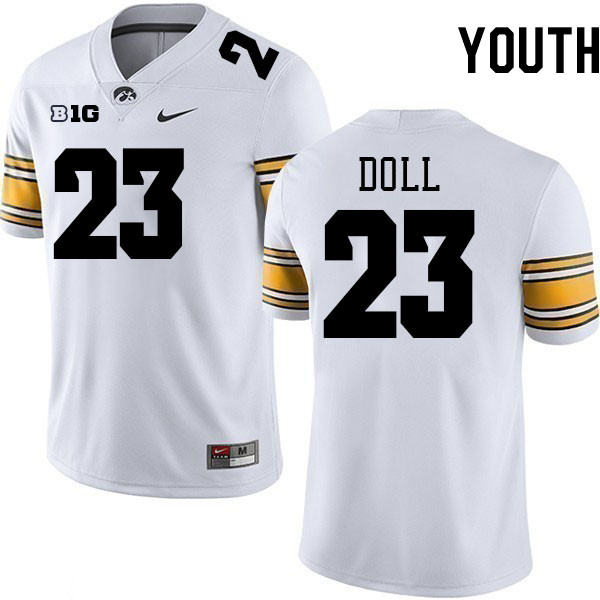 Youth #23 Brevin Doll Iowa Hawkeyes College Football Jerseys Stitched-White